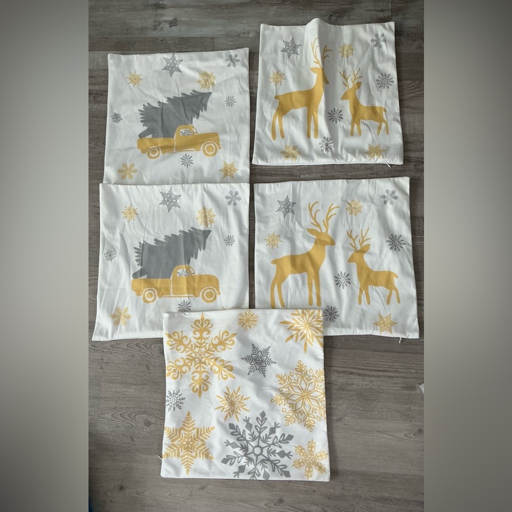 Bundle of 5 Christmas Decor  Pillow Covers